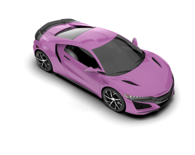 Arabanın beyaz üzerine üç boyutlu görüntüsü