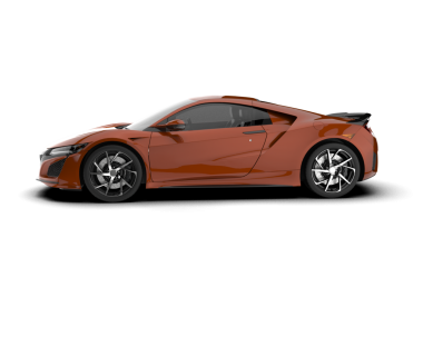 Gerçekçi bir araba. Beyaz arkaplanda 3 boyutlu görüntüleme izole edildi