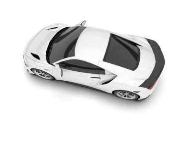 modern araba beyaz arkaplanda izole edilmiş 3 boyutlu görüntüleme