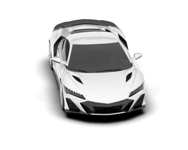 Gri arka planda izole edilmiş beyaz modern araba