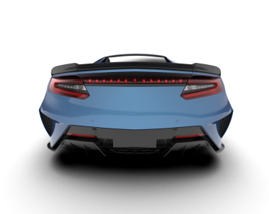 Modern araba geri görüşü. 3d oluşturma