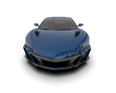 gerçekçi 3D mavi araba çizimi