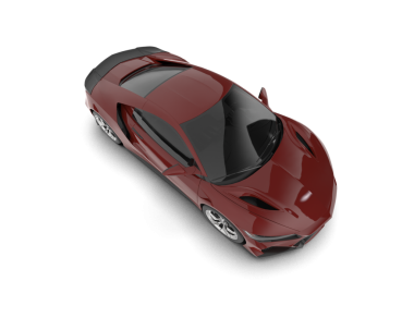 Beyaz bir arka plan üzerinde izole kırmızı spor araba