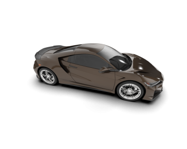 Gri bir arabanın arka planındaki araba. 3d illüstrasyon.