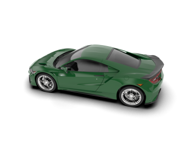 Beyaz arka planda yeşil spor araba