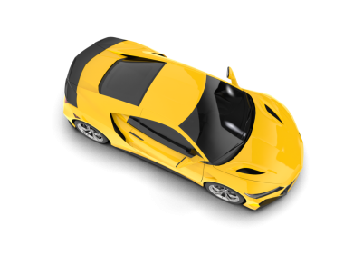 Sarı spor araba izole edildi. yüksek kaliteli resimleme