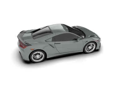 Beyaz arka planda modern gümüş renkli spor araba