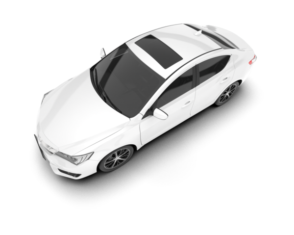 Modern araba beyaz arka planda izole edilmiş. 3 boyutlu model