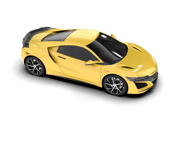 beyaz zemin üzerine sarı spor araba