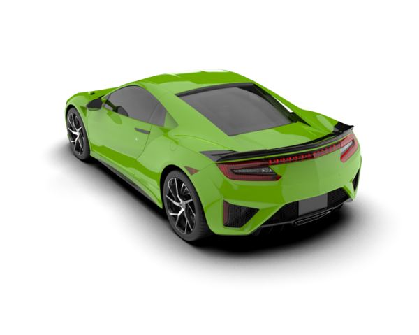 modern yeşil araba - beyaz arkaplanda izole edilmiş yan görünüm