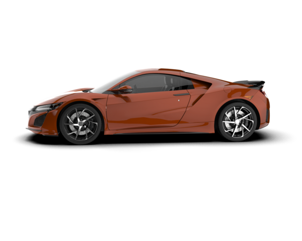 Gerçekçi bir araba. Beyaz arkaplanda 3 boyutlu görüntüleme izole edildi