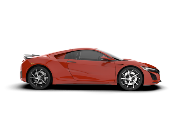 Gerçekçi bir araba. Ön manzara. 3d illüstrasyon