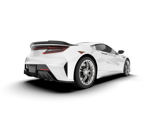 Beyaz arka planda modern spor araba. 3d illüstrasyon