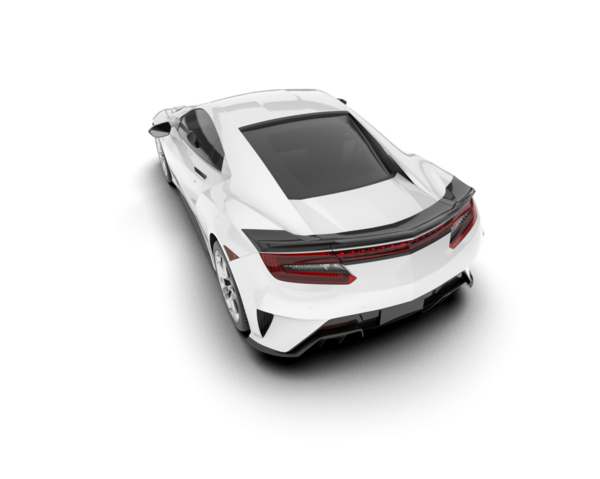 Siyah arka planda beyaz, modern bir araba. 3d oluşturma