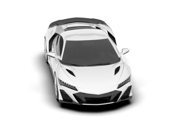 Gri arka planda izole edilmiş beyaz modern araba