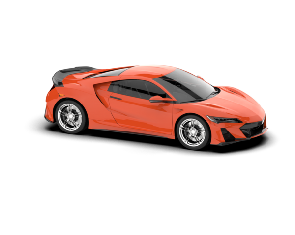 Beyaz arka plan üzerinde izole kırmızı modern otomobil