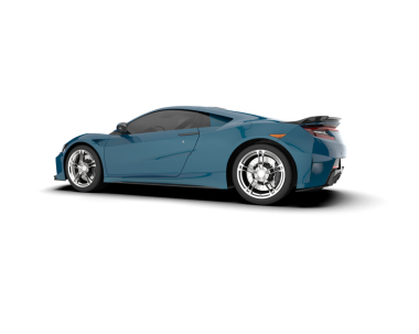 Modern araba izole edilmiş. Mavi renk. 3d oluşturma