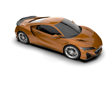 Modern araba arka planda izole edilmiş. 3D görüntüleme - illüstrasyon