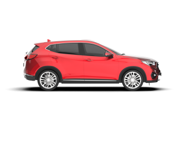 Beyaz arka planda yansıması olan modern bir araba. 3d illüstrasyon