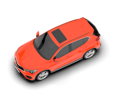 Kırmızı araba beyaz arka planda izole edildi, 3 boyutlu görüntüleme