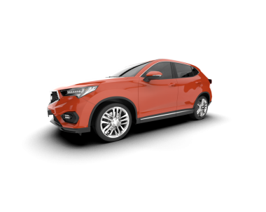 Beyaz arka planda gerçekçi 3 boyutlu bir araba. 3d illüstrasyon