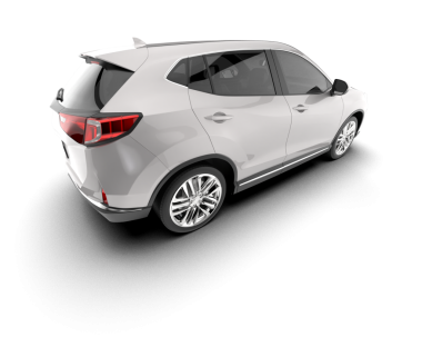 Gri arkaplanı olan modern kompakt SUv.