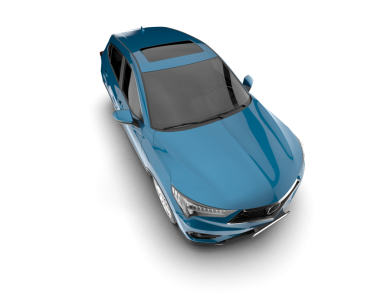 Mavi araba arka planda izole edilmiş. d görüntüleme - 3 d illüstrasyon