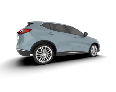 Beyaz arka planda lüks bir araba. 3d oluşturma