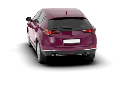 Modern araba arka planda izole edilmiş. 3D görüntüleme - illüstrasyon