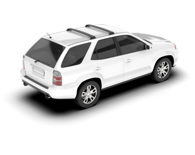 Beyaz arka planda modern beyaz araba. vektör illüstrasyonu