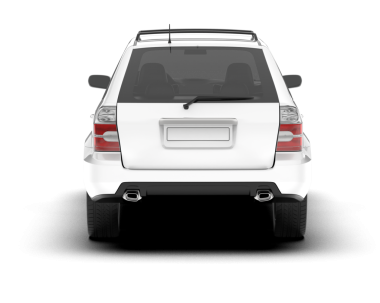 Beyaz arka planda boş ekranı olan gerçekçi bir araba. vektör illüstrasyonu.