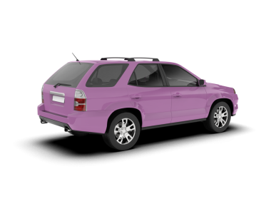 Beyaz arka planda izole edilmiş modern pembe araba. 3 Boyutlu Hazırlama