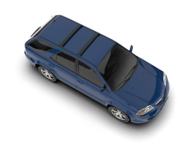 Gri arka planda mavi araba