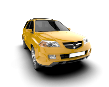 Sarı sedanı olan gerçekçi bir araba..