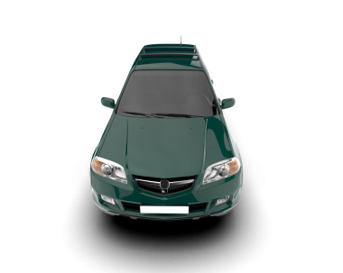 beyaz arka planda modern yeşil araba.