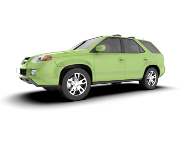 yeşil araba beyaz arkaplanda izole edildi