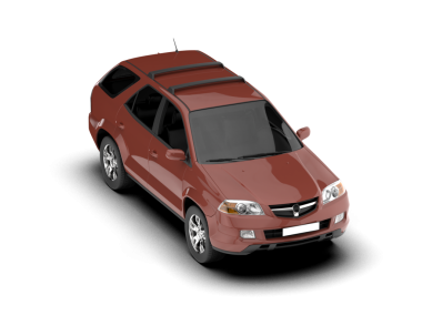 Modern araba beyaz arka planda izole edilmiş. 3d oluşturma