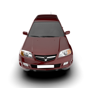 Siyah arka planda kırmızı araba, yan görünüm.