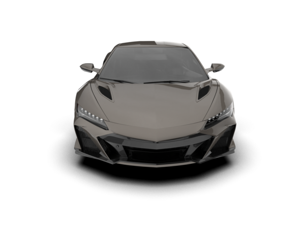 Beyaz arka planda izole edilmiş bir arabanın 3 boyutlu görüntüsü