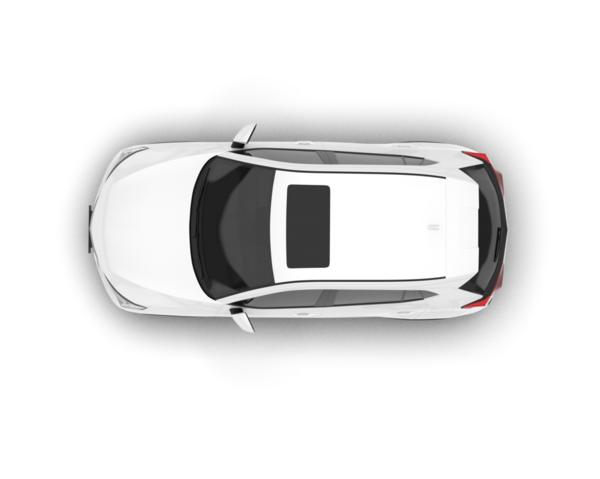 Beyaz arkaplanda vektör gerçekçi araba