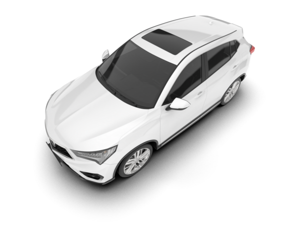 Modern araba arka planda izole edilmiş. 3d oluşturma