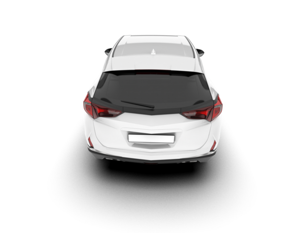 Araba beyaz arka planda izole edilmiş. 3d illüstrasyon