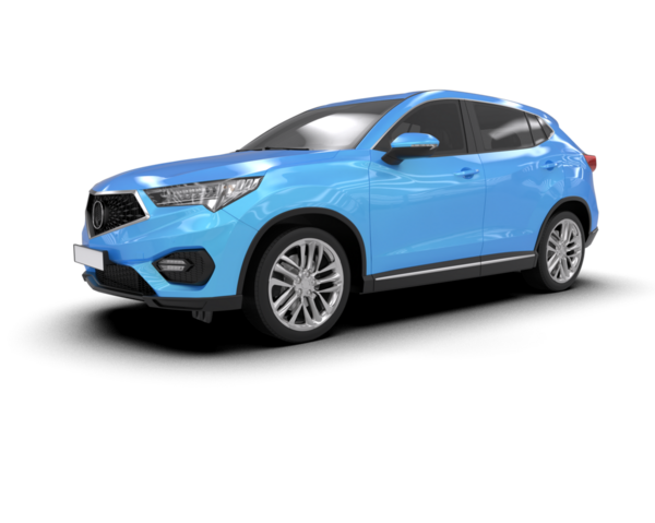 kompakt sedanlı mavi araba.