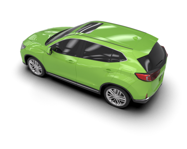 Beyaz arka planda izole edilmiş yeşil spor araba. 3d illüstrasyon