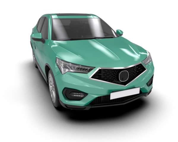 beyaz arka planda modern yeşil şehir arabası