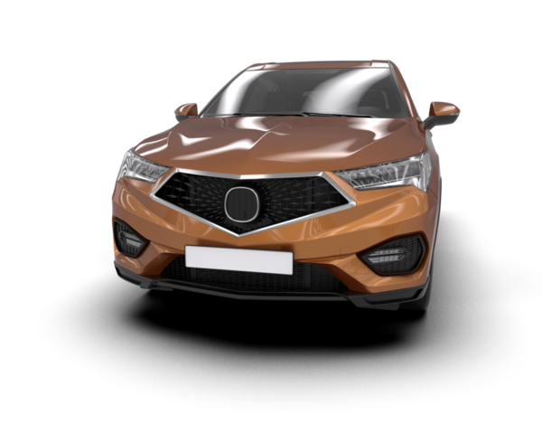 Arka planda modern bir araba. 3d oluşturma