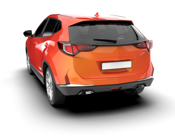 Modern kırmızı araba beyaz arka planda izole edilmiş. 3d oluşturma
