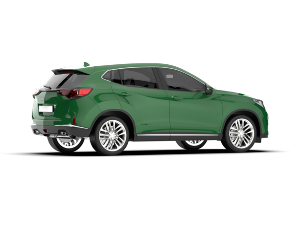 Beyaz arka planda gerçekçi bir araba. 3D görüntüleme - illüstrasyon