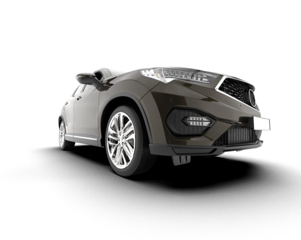 Beyaz arka planda modern lüks bir araba. 3D illüstrasyon - 3D canlandırma