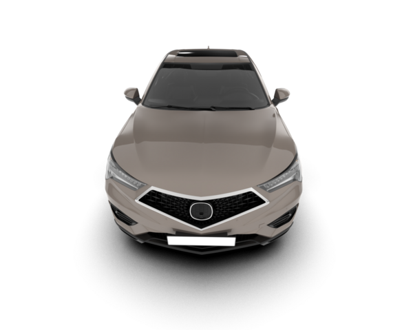 Arka planda lüks bir araba var. 3D görüntüleme - illüstrasyon